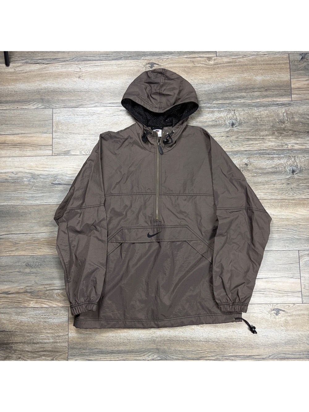 90’s Nike Brown Half Zip Hooded Anorak